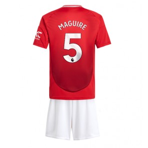 Manchester United Harry Maguire #5 Dětské Domácí dres komplet 2024-25 Krátký Rukáv (+ trenýrky)